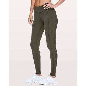 LULULEMON ATHLETICA Speed Up Tight 'Full On Luxtreme 28' in Dark Olive Size 8